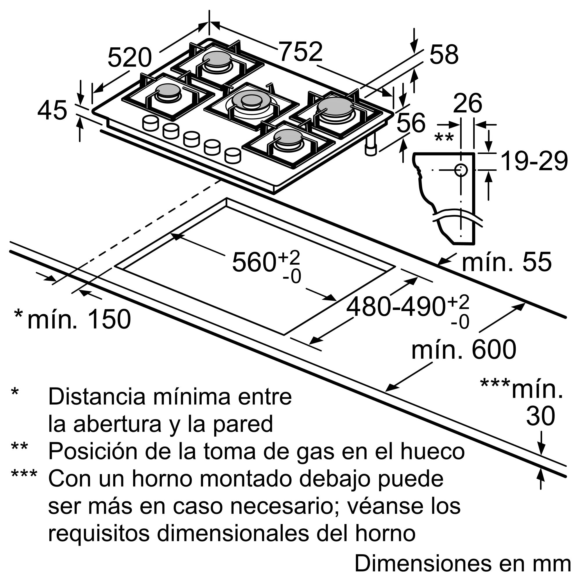 3ETX565HB Placa de gas  Balay Electrodomésticos ES