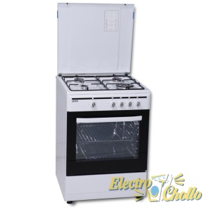 Cocina de Gas Butano Rommer VCH461 de Cuatro Fuegos y Horno